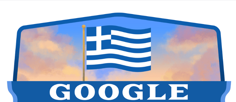 google doodle ελληνική σημαία